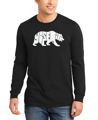 La Pop Art Men's Yosemite Bear Word Long-Sleeve T-Shirt