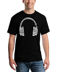 La Pop Art Men's Headphones Word T-Shirt