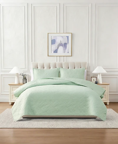 Chelsea Loft Pinsonic Floral Embossed 3-Pc. Quilt Set