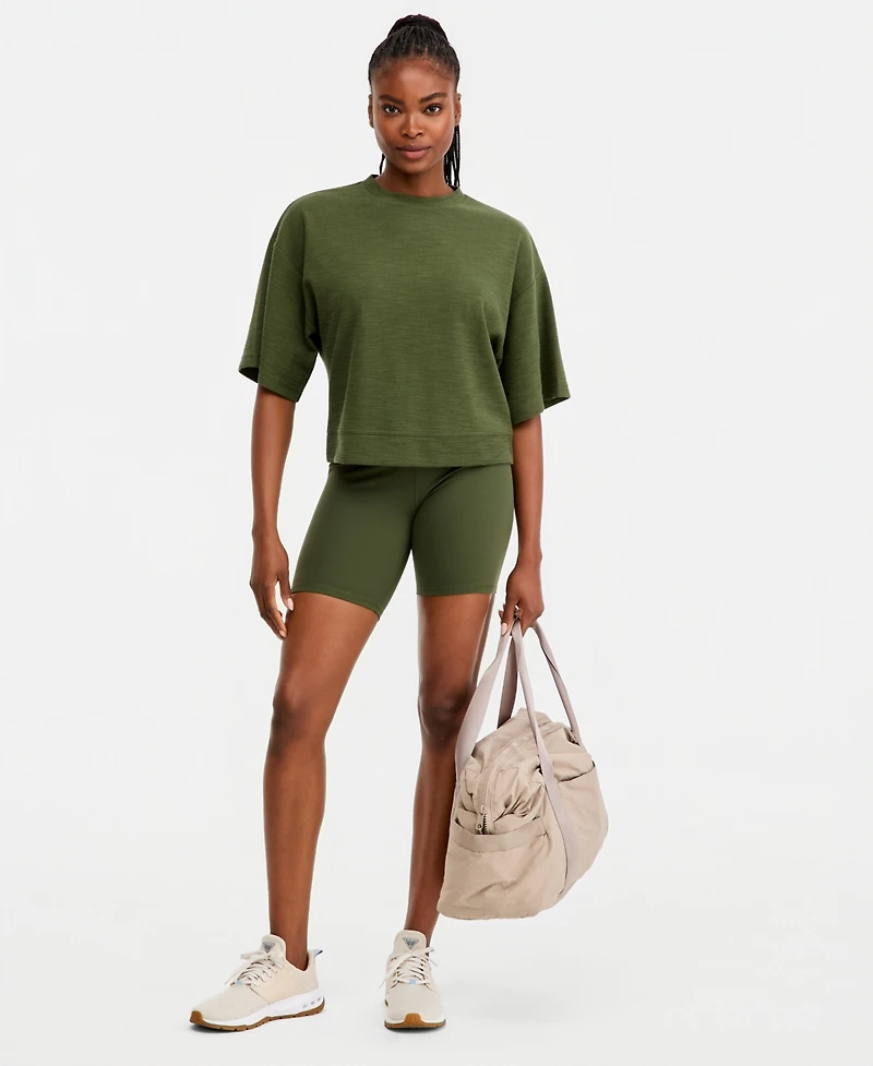 Id Ideology Women's Rub Slub Short-Sleeve Top, Macy's Exclusive
