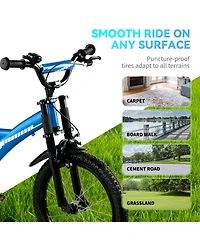 16" Kids Bike with Adjustable Seat, Dual Brakes, Suspension and Training Wheels for Ages 4–7