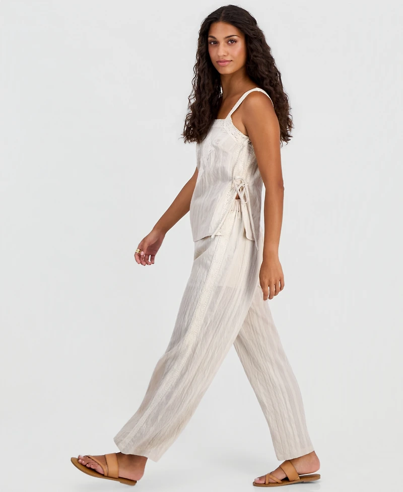 And Now This Petite Lace Trim Tie-Side Sleeveless Top, Macy's Exclusive