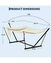 gaomon Portable Double Hammock with Stand for Outdoor Patio, Garden, Beach, Backyard