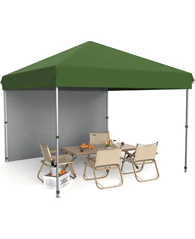 gaomon Outdoor 10x10 Pop Up Canopy Tent with 1 Removable Sidewall