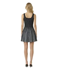 Modenaire Women's Sleeveless Rib-Knit Flared Mini Dress