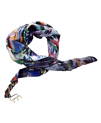 Dai Moda Frenzy Print Versa Scarf with logo hardware