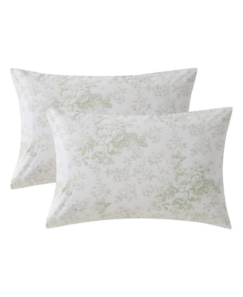 Laura Ashley Toile Delight Cotton Percale Pillowcase Pair