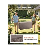 Sugift Outdoor Storage Box 100 Gallon Resin Deck Box Backyard Outside Toy and Towel Storage