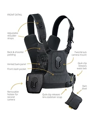 Cotton Carrier G3 Harness for 2x Dslr Camera with Attached Lenses