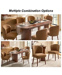 Hulala Home Davia Mid-Century Modern Upholstered Dining Chair with Solid Wood Leg