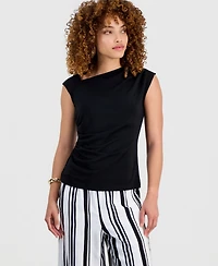 I.n.c. International Concepts Petite Sleeveless Cowlneck Top, Exclusively at Macy's