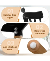 Slickblue Wooden Windsor Dining Chairs Set of 4 with Spindle Backrest and Ergonomic Curved Seat