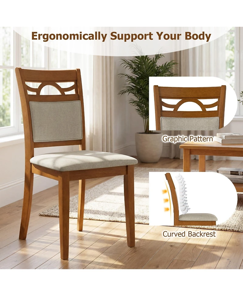 Slickblue Dining Room Chairs Set of 2 Cushioned Seat for Kitchen Use