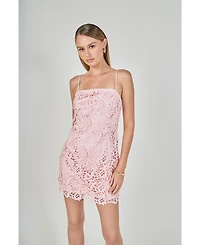 endless rose Women's 3D Sequins Lace Mini Dress