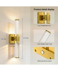 Busdays 2 Pack Led Bathroom Vanity Light Fixtures Over Mirror 3000K Warm Light Modern Wall Sconce for Bedroom Living Room Hallway