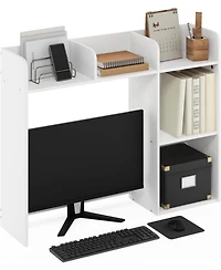 Mega Casa Classic Desk Shelf, 5-Shelf Desktop Hutch, Book Shelf, 3-Tier Desk Organzier, for Office Supplies, Office Desk Accessories, for Home Office