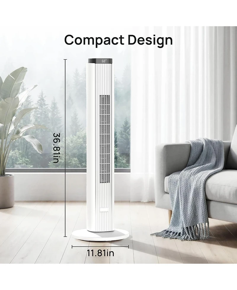 Antarctic Star 42-Inch Smart Tower Fan, App Control, Washable Grille and 12 Speeds