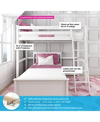 Max & Lily Solid Wood L-Shaped Bunk Bed Twin over for Kids