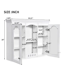 Busdays Wall Mounted Medicine Cabinet Bathroom Cabinet 2 Glass Doors Over Toilet Space Saver Storage