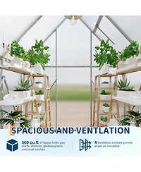 gaomon 6'X4' Aluminum-Framed Polycarbonate Greenhouse, Heavy Duty Polycarbonate Greenhouse with Quick Setup Structure and Roof Vent