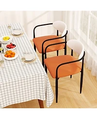 Slickblue Set of 2 Dining Chairs with Cushioned Seat and Curved Back