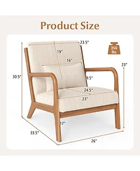 Slickblue Accent Lounge Chair Corduroy Fabric with Lumbar Pillow Support