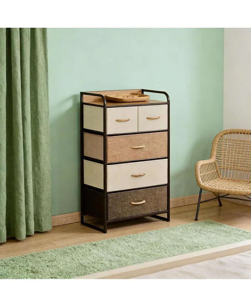 Clihome 5 Drawer Dresser Storage Tower, Organizer Unit for Hallway Entryway Laundry Living Room