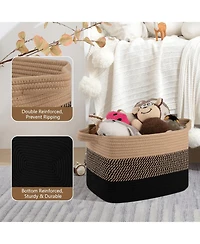 Gnuadz 3 Piece Woven Storage Baskets Rectangle Organizer Bins Gift Basket