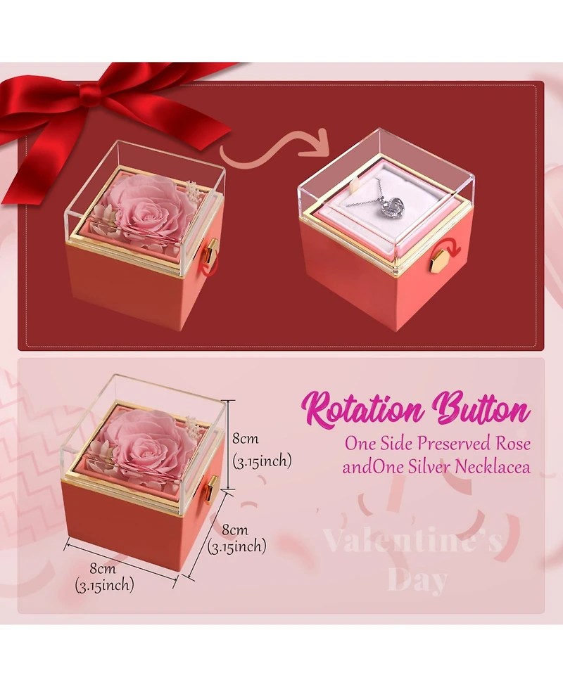 Gnuadz Preserved Rotating Box I Love You Necklace Couple Mother Gift
