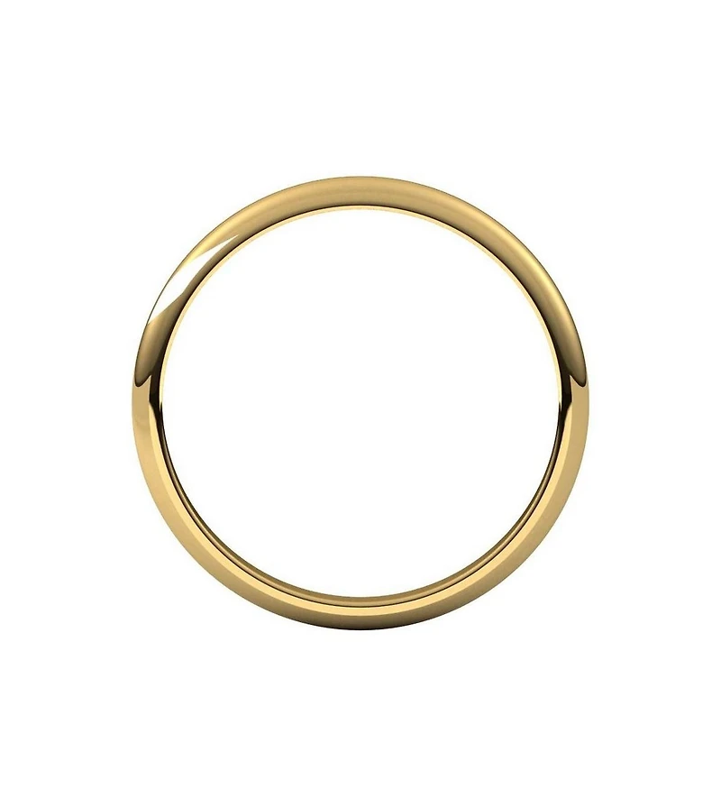 Curata Jewelry Solid 18k Gold 2mm Half Round Wedding Band Ring