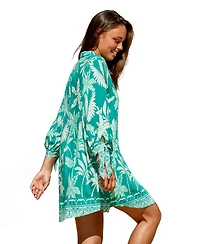 Cupshe Women's Lakeside Lounging Tropical Mini Beach Dress