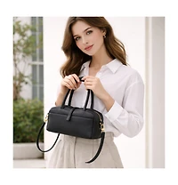 Susu Madison Soft Pebbled Leather Mini Top Handle Satchel Crossbody Bag Small Structured Camera Handbag
