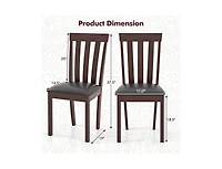 Slickblue Wooden Kitchen Dining Chairs Set of 2 with Upholstered Seat