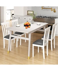 Slickblue Wooden Kitchen Dining Chairs Set of 2 with Upholstered Seat