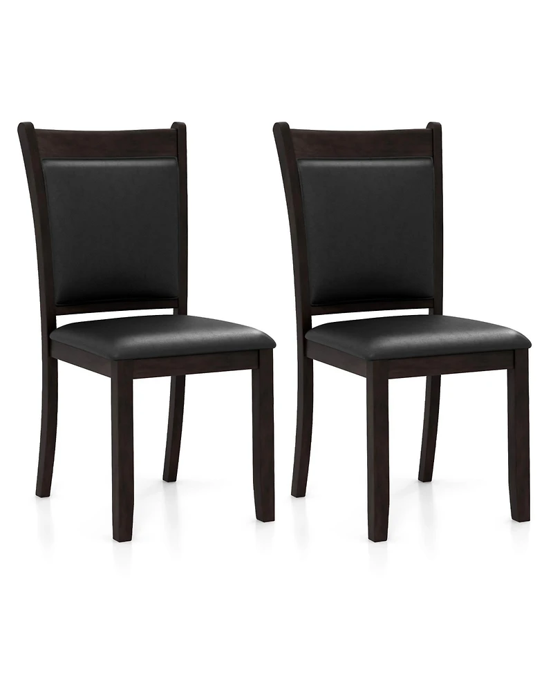 Slickblue Set of 2 Faux Leather Dining Side Chairs with Cushioned Seat for Kitchen and Dining Room