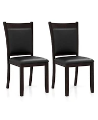 Slickblue Set of 2 Faux Leather Dining Side Chairs with Cushioned Seat for Kitchen and Dining Room