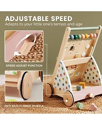 Tiny Land Versatile Wooden Baby Walker Activity Center
