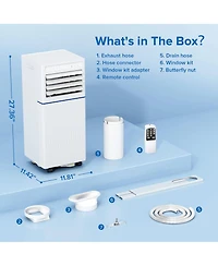 Cowsar 8,000 Btu Portable Ac with Fan, Dehumidifier, Remote