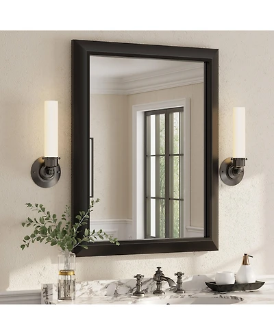 Apmir 28" x 36" Inch Thick Metal Framed Wall Mirrors for Bedroom