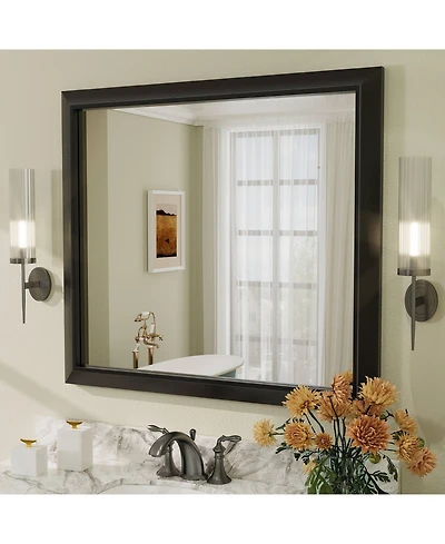 Apmir 36" x 40" Inch Thick Metal Framed Wall Mirrors for Bedroom