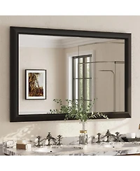 Apmir 48" x 32" Inch Thick Metal Framed Wall Mirrors for Bedroom