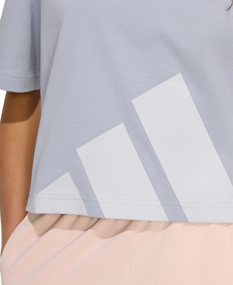 adidas Women's Cotton Logo Boxy Short-Sleeve T-Shirt