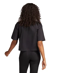 adidas Women's Cotton Logo Boxy Short-Sleeve T-Shirt