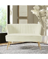Hulala Home Euclid 47" Contemporary Velvet 2-Seat Armless Loveseat Sofa