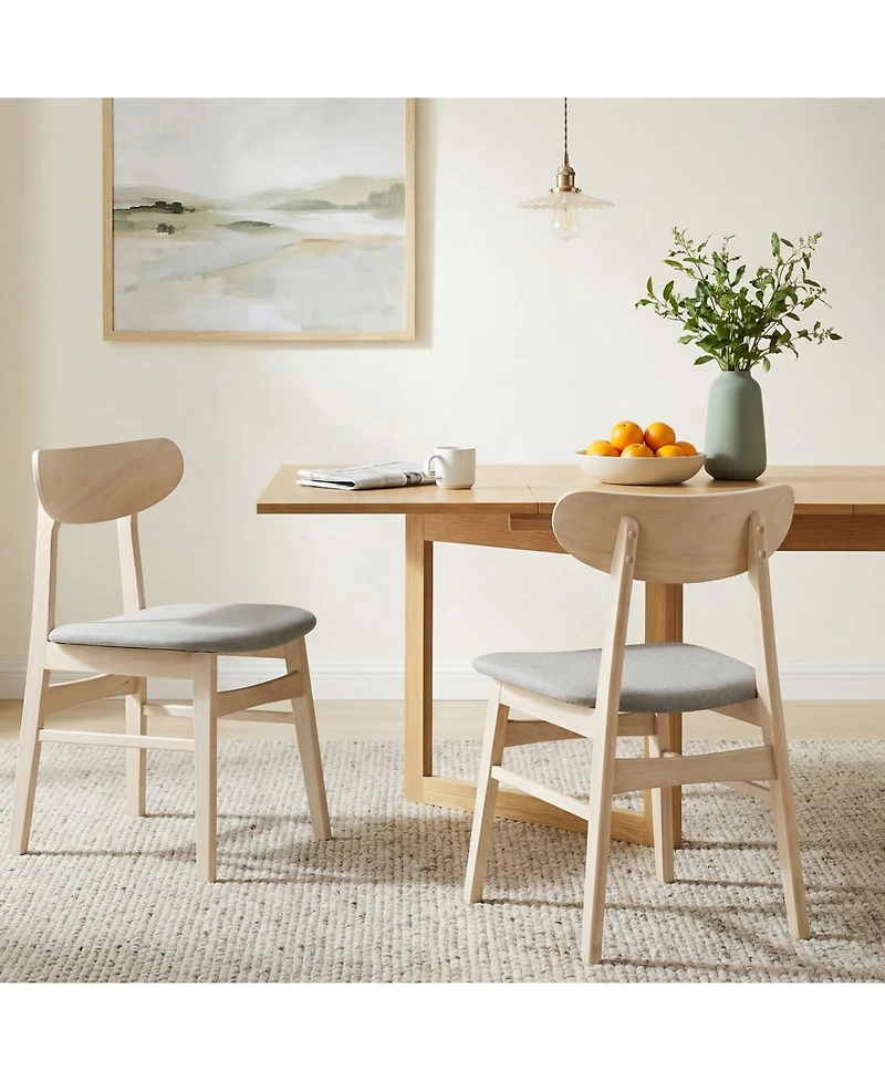 Slickblue Armless Dining Chairs Set of 2 Fabric Upholstered Kitchen Chairs