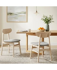 Slickblue Armless Dining Chairs Set of 2 Fabric Upholstered Kitchen Chairs