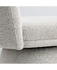 Maison Boucle Swivel Vanity Chair, Upholstered Fabric Makeup Chair, Armless, 1 Pc