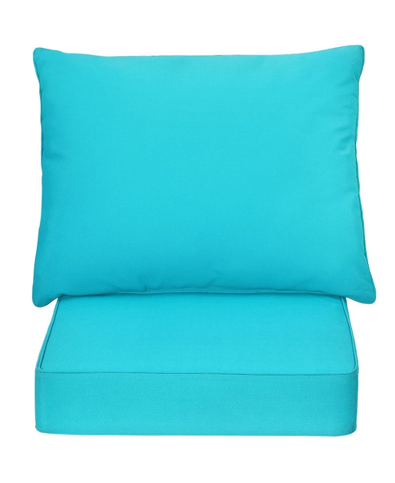 Gouun Deep Seat Outdoor Patio Chair Cushion Pad Set with Rope Belt Ties, Seat and Backrest