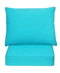 Gouun Deep Seat Outdoor Patio Chair Cushion Pad Set with Rope Belt Ties, Seat and Backrest