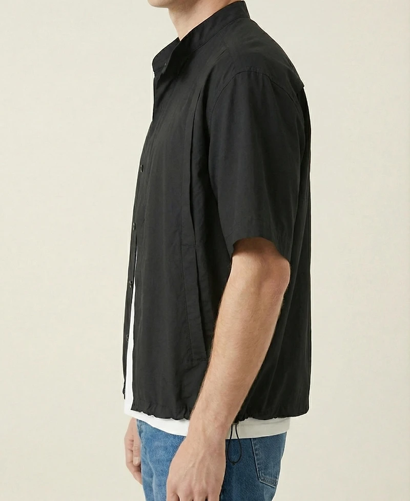 Modenaire Men's Short-Sleeve Stand-Collar Jacket